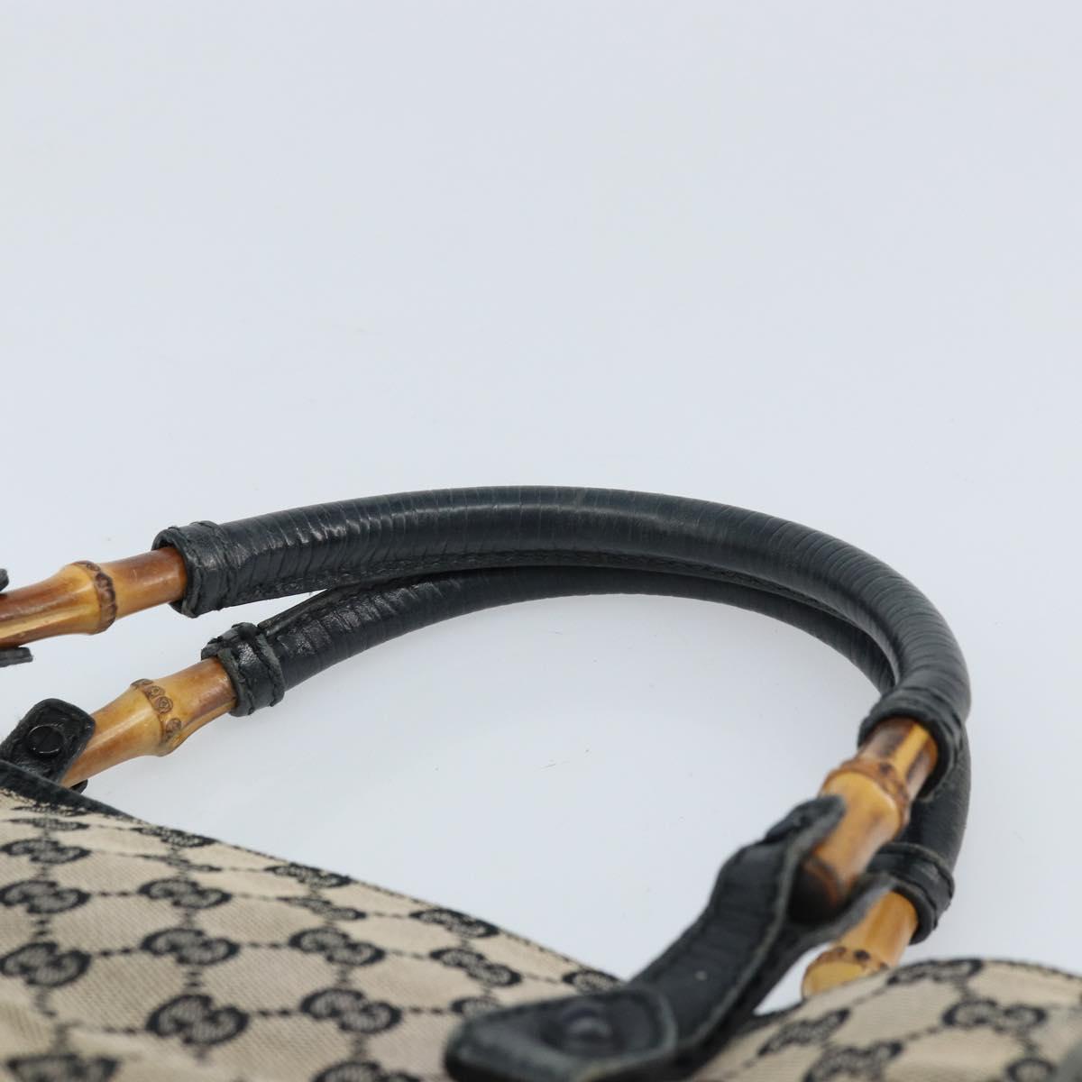 GUCCI GG Canvas Bamboo Hand Bag Beige 112530 Auth ka3079