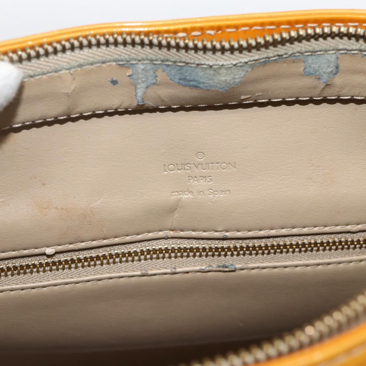 LOUIS VUITTON Monogram Vernis Houston Hand Bag Beige M91004 LV Auth ka3081