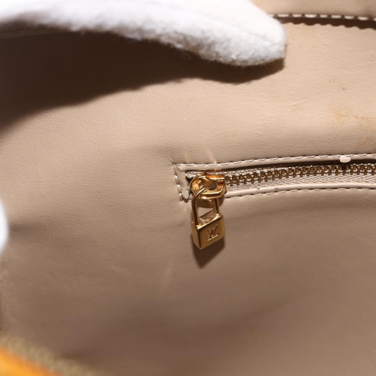 LOUIS VUITTON Monogram Vernis Houston Hand Bag Beige M91004 LV Auth ka3081