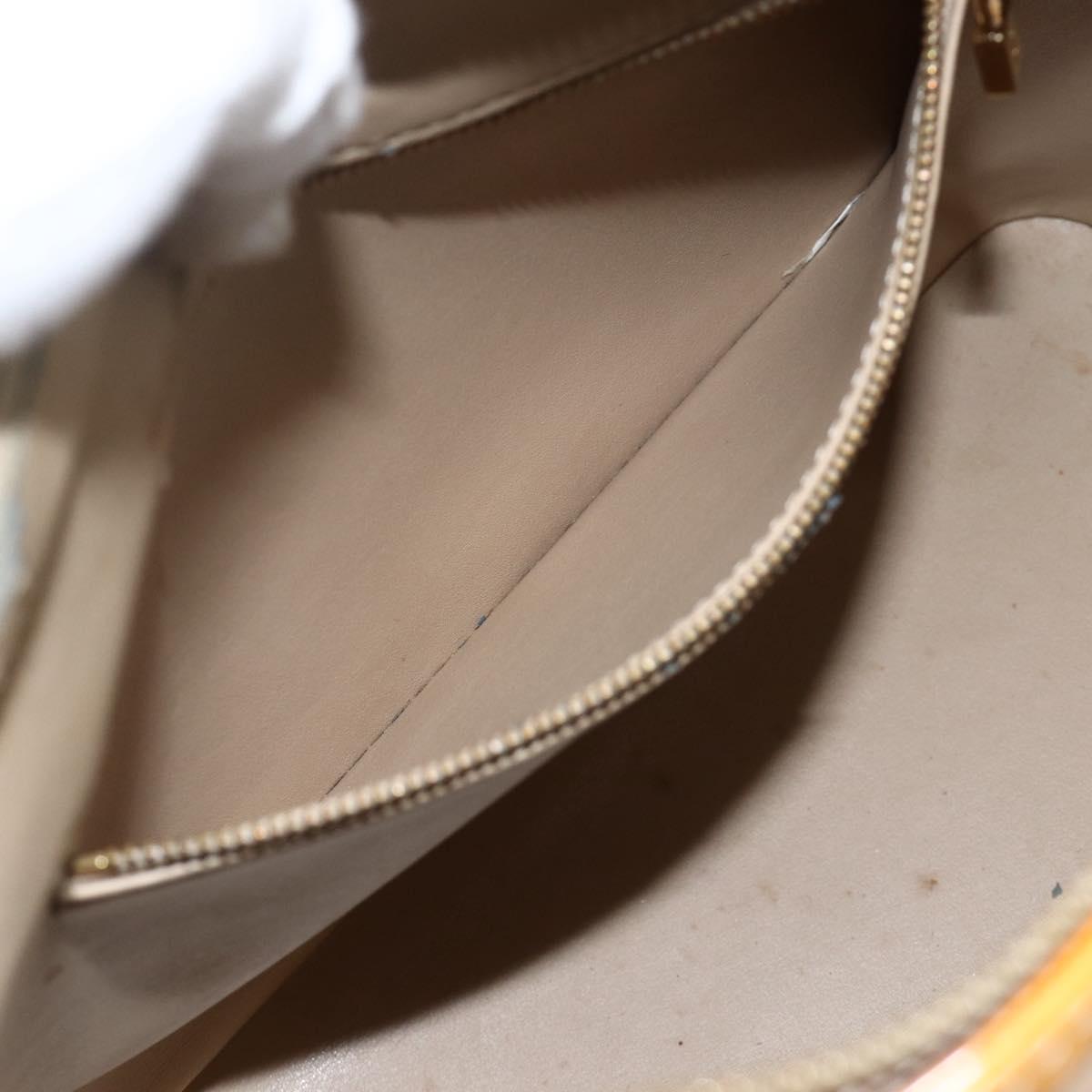 LOUIS VUITTON Monogram Vernis Houston Hand Bag Beige M91004 LV Auth ka3081