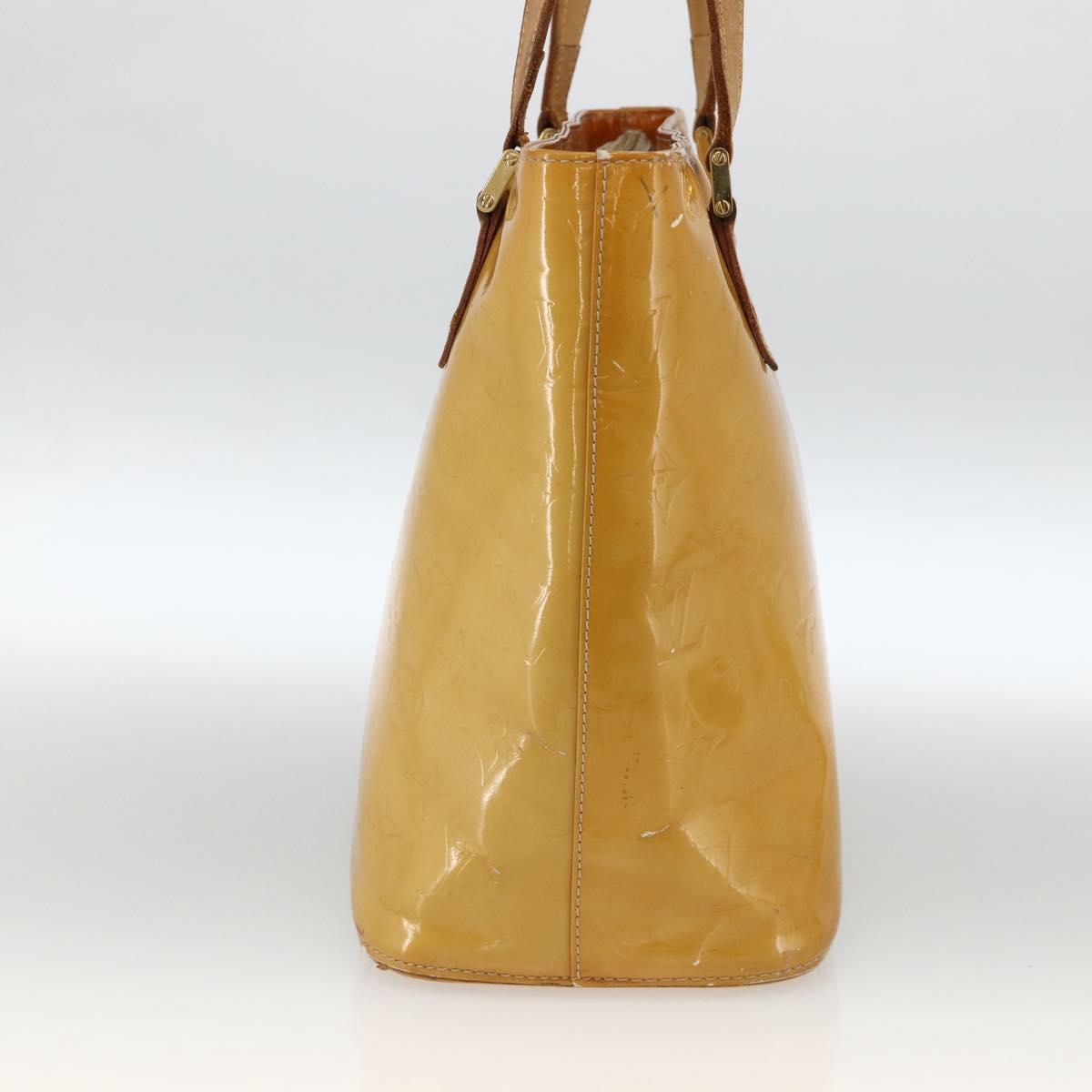 LOUIS VUITTON Monogram Vernis Houston Hand Bag Beige M91004 LV Auth ka3081