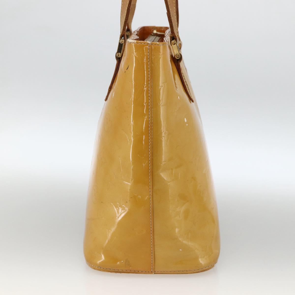 LOUIS VUITTON Monogram Vernis Houston Hand Bag Beige M91004 LV Auth ka3081