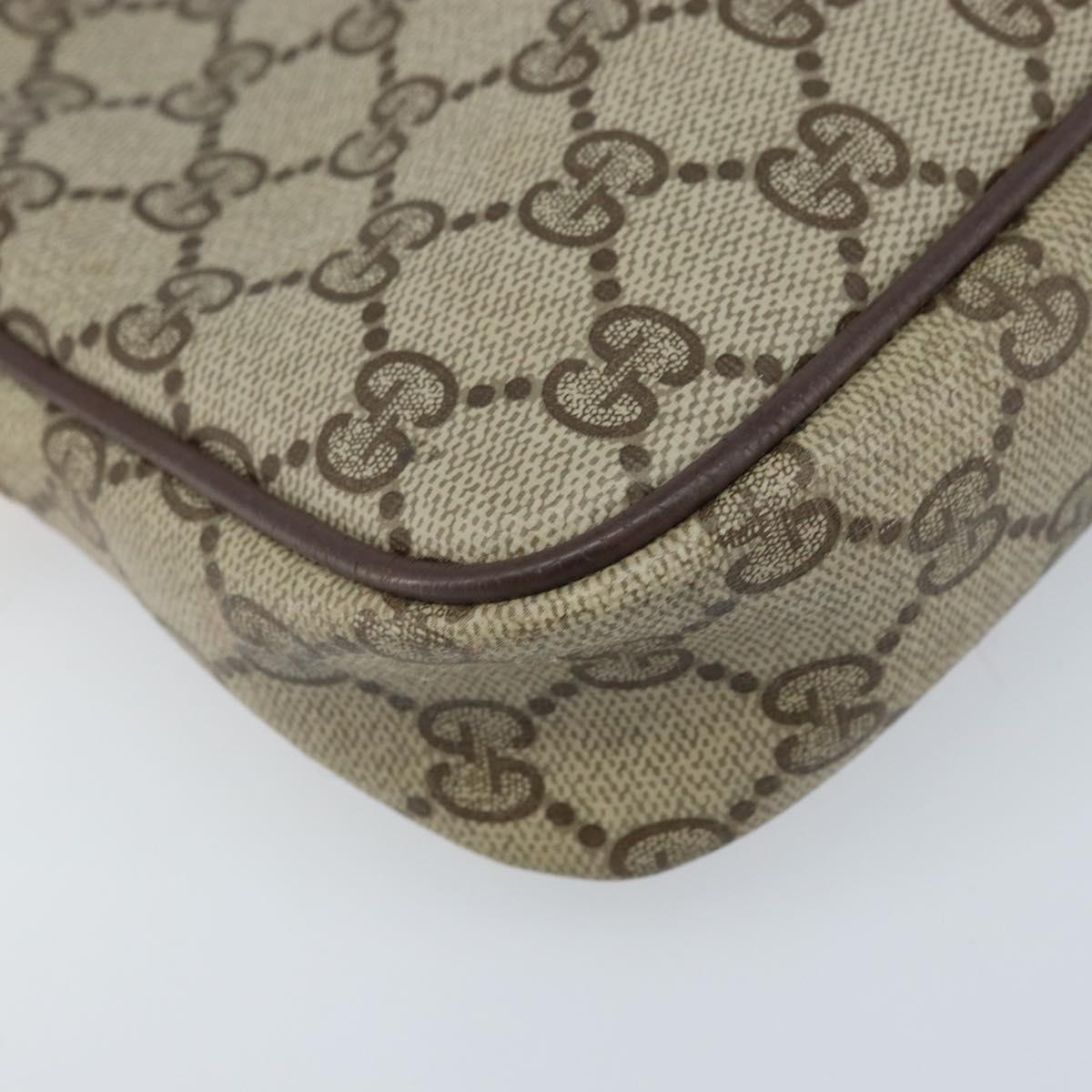 GUCCI GG Supreme Shoulder Bag PVC Beige Gold 97 02 068 Auth ka3083