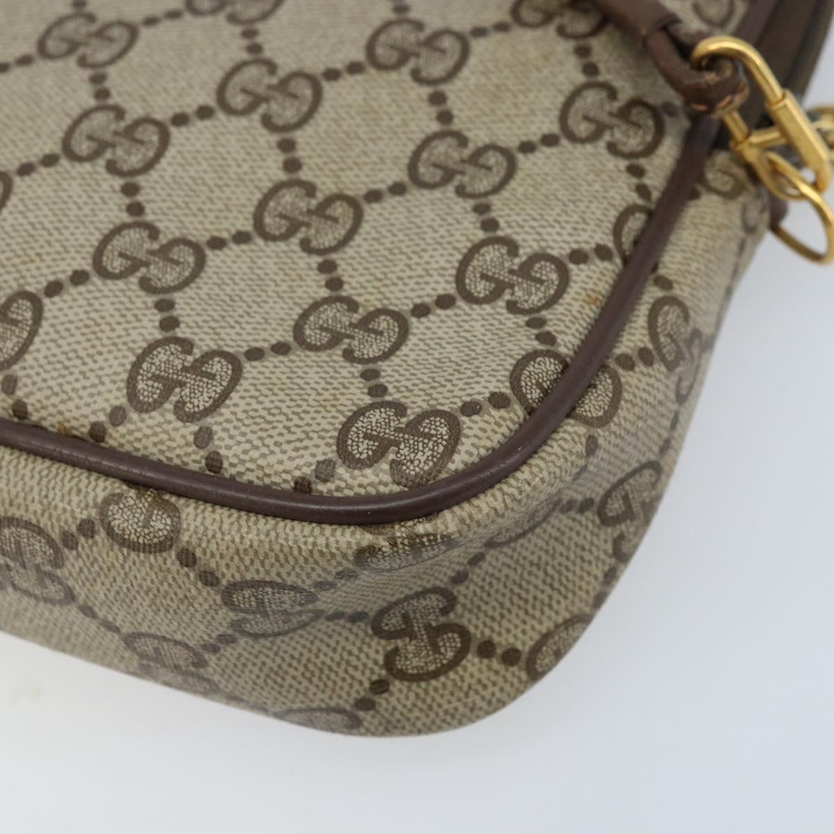 GUCCI GG Supreme Shoulder Bag PVC Beige Gold 97 02 068 Auth ka3083