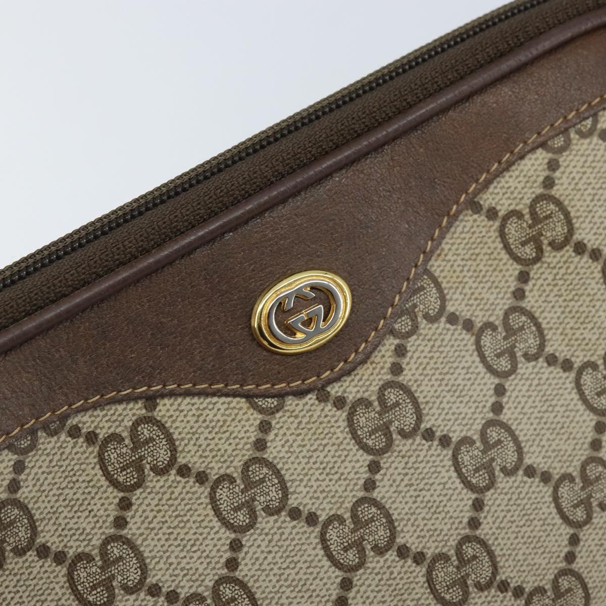 GUCCI GG Supreme Shoulder Bag PVC Beige Gold 97 02 068 Auth ka3083