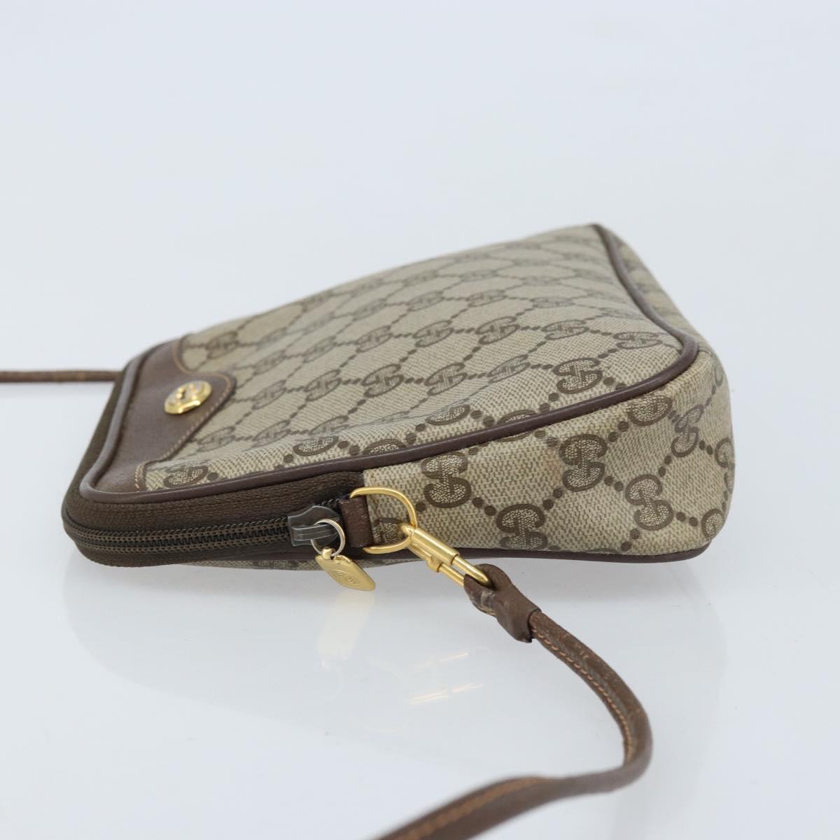 GUCCI GG Supreme Shoulder Bag PVC Beige Gold 97 02 068 Auth ka3083