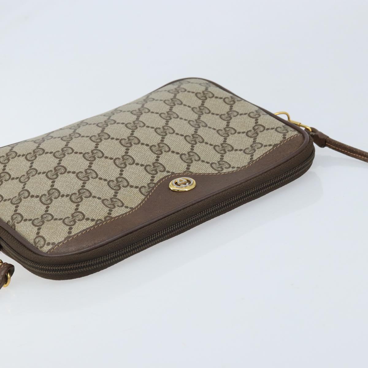 GUCCI GG Supreme Shoulder Bag PVC Beige Gold 97 02 068 Auth ka3083