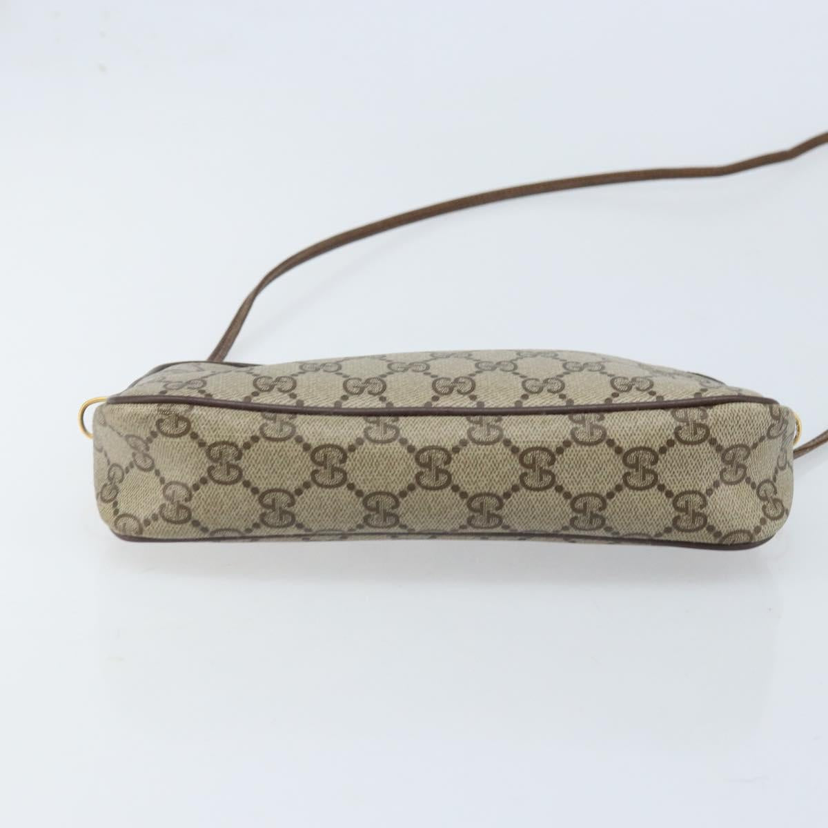 GUCCI GG Supreme Shoulder Bag PVC Beige Gold 97 02 068 Auth ka3083