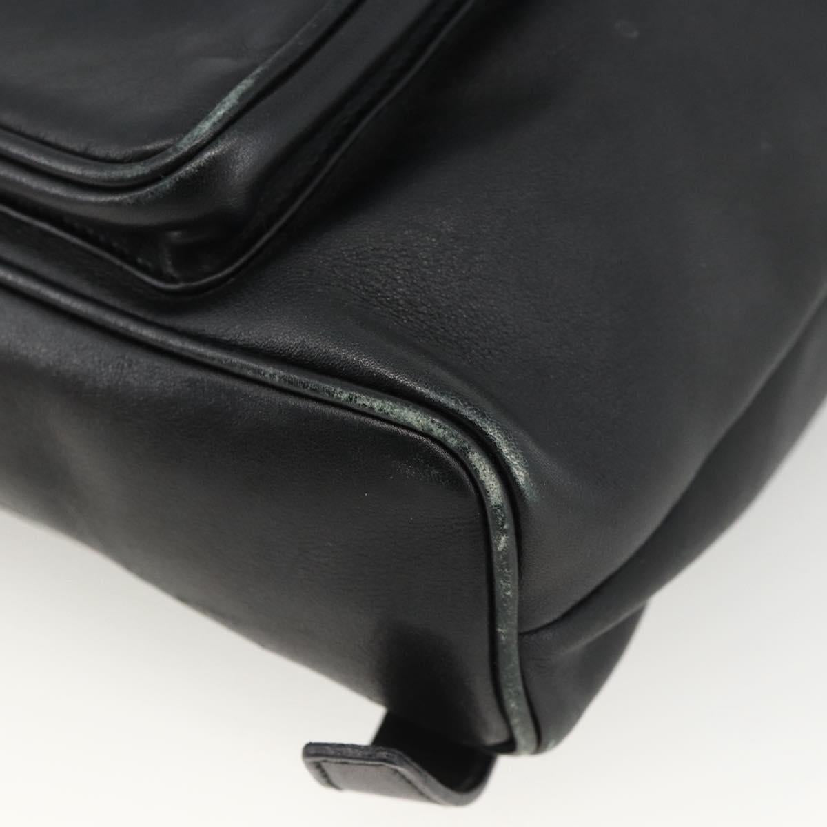 GUCCI Bamboo Backpack Leather Black Gold 003 2034 0030 Auth ka3090