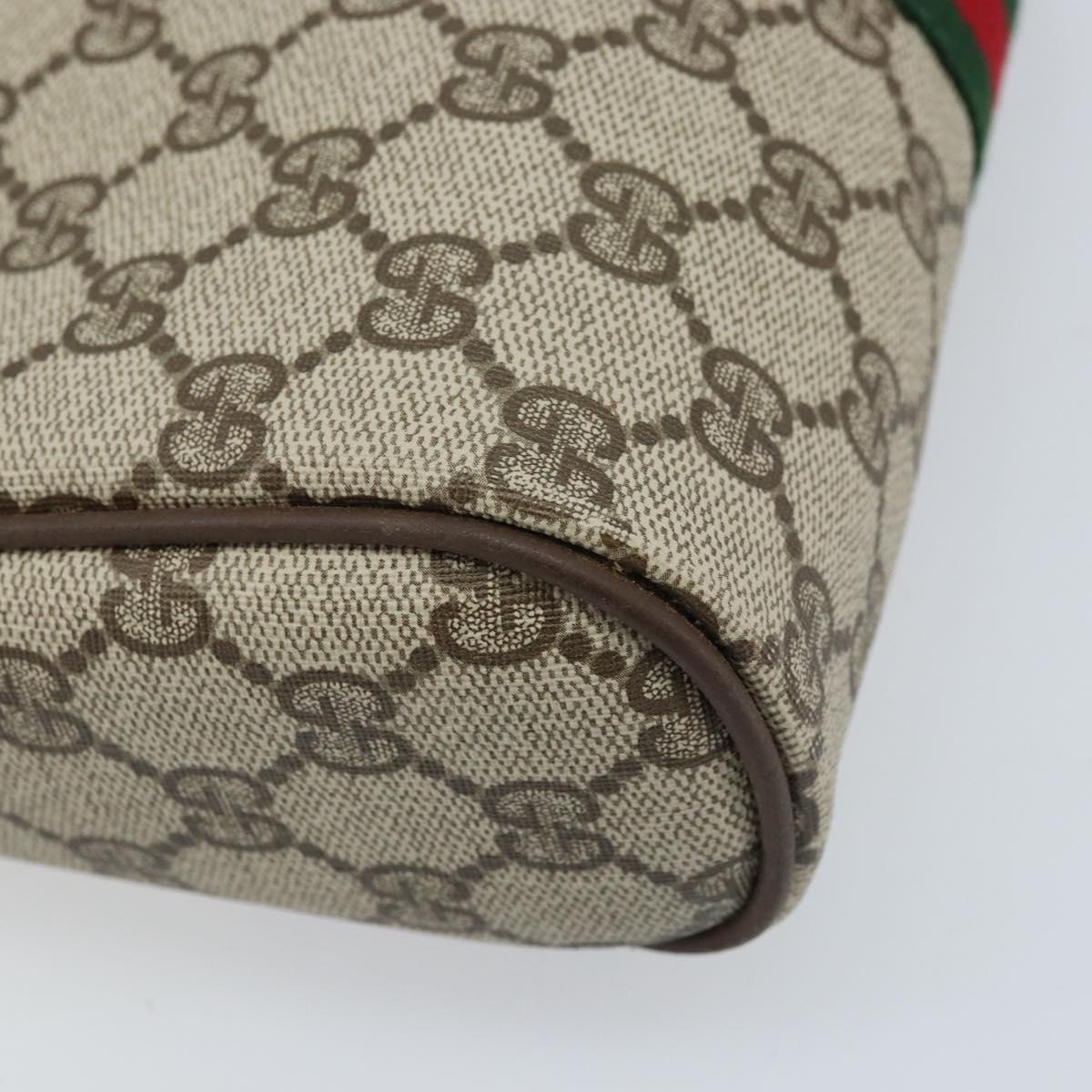 GUCCI GG Supreme Web Sherry Line Bag PVC Beige Gold 98 30 014 3553 Auth ka3094