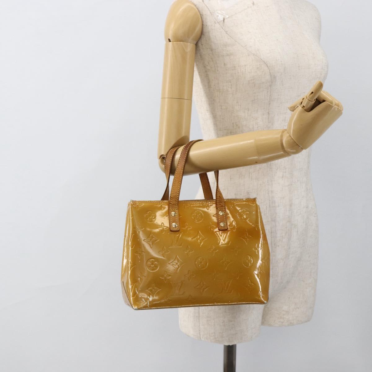 LOUIS VUITTON Monogram Vernis Reade PM Hand Bag Beige M91144 LV Auth ka3100