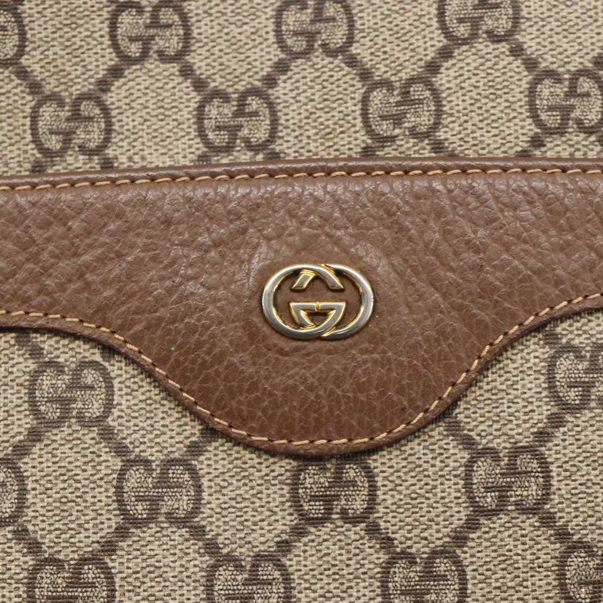 GUCCI GG Supreme Web Sherry Line Tote Bag PVC Beige Red Auth ka3106