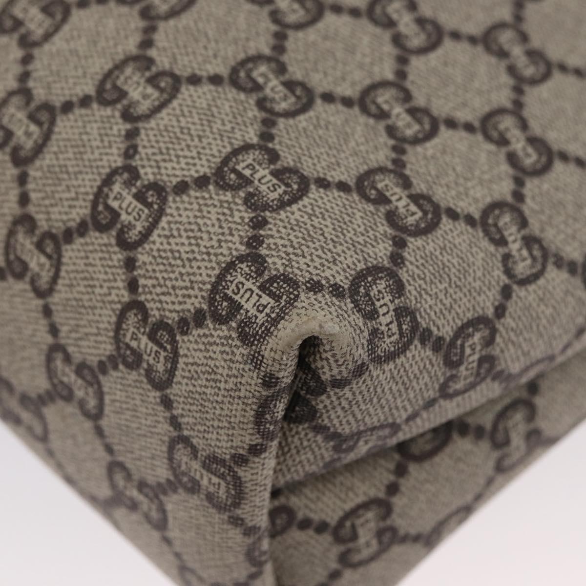 GUCCI GG Plus Supreme Web Sherry Line Tote Bag PVC Beige Red Auth ka3107
