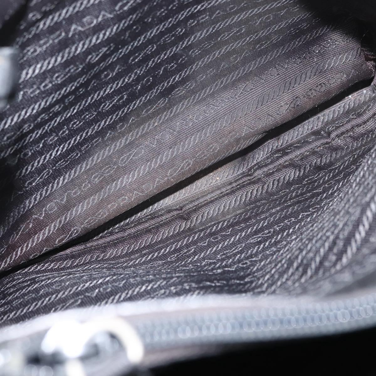 PRADA Tote Bag Nylon Black Silver Auth ka3110