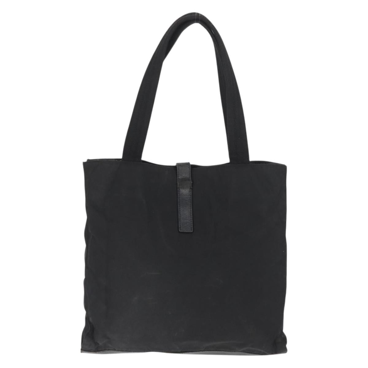 PRADA Tote Bag Nylon Black Silver Auth ka3110