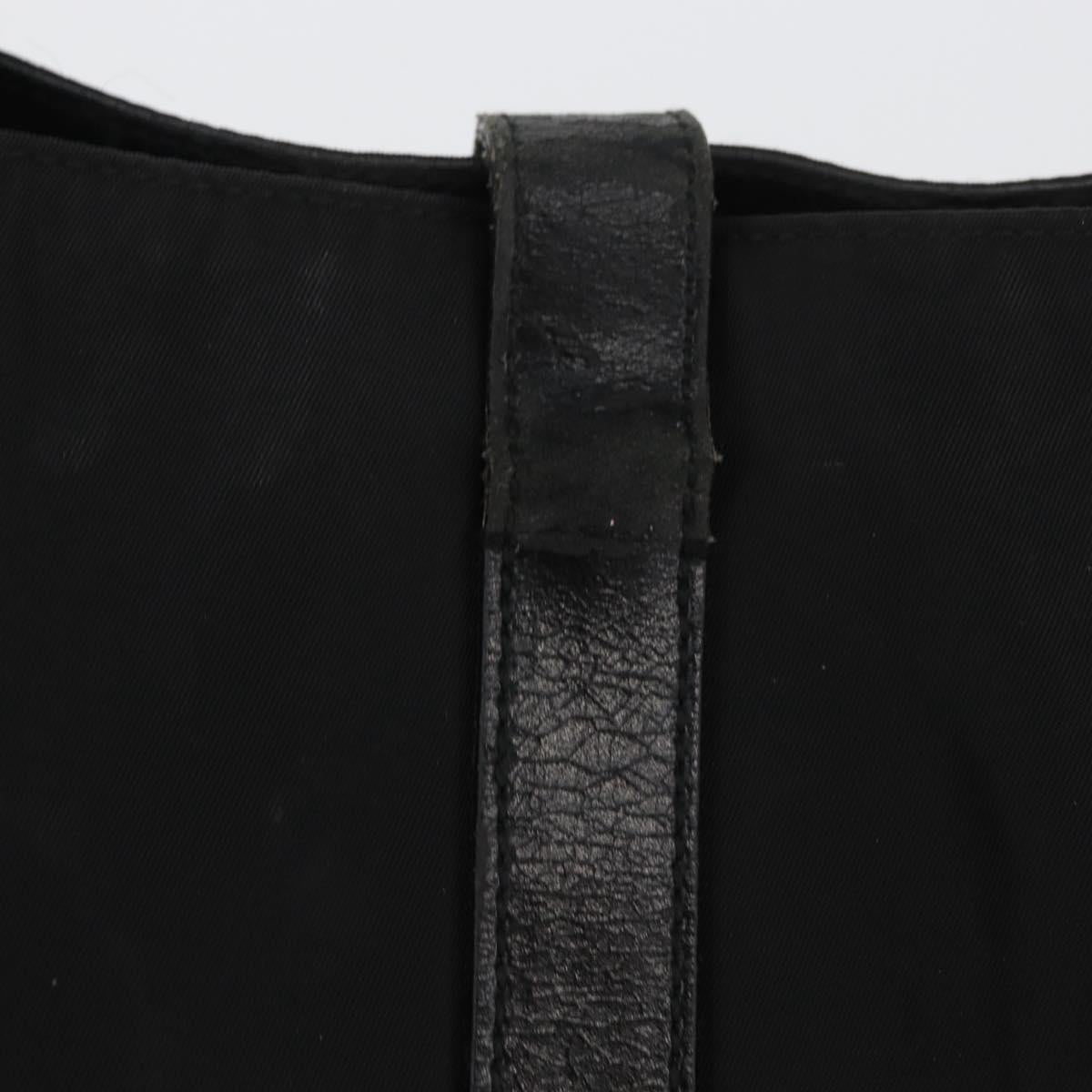 PRADA Tote Bag Nylon Black Silver Auth ka3110