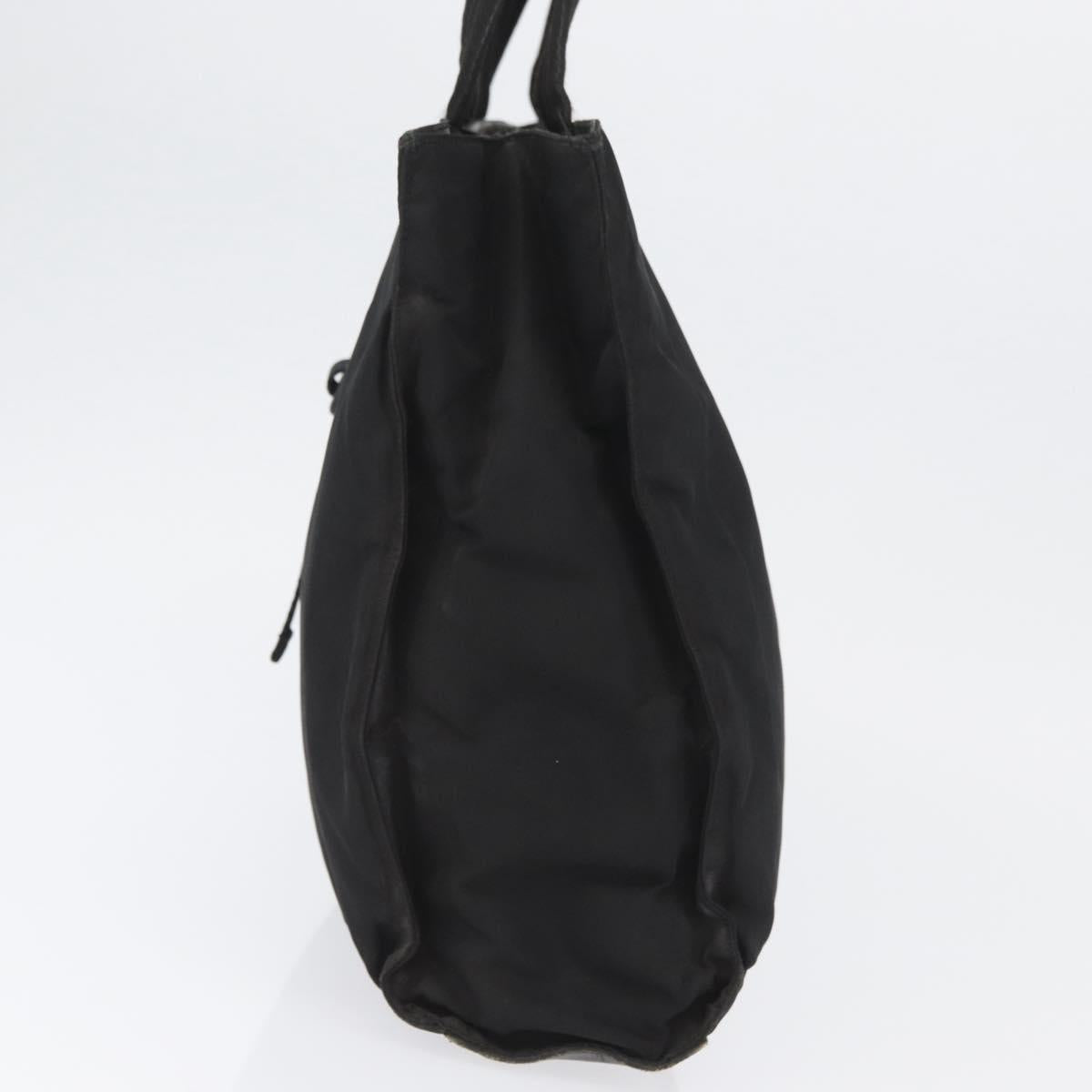 PRADA Tote Bag Nylon Black Silver Auth ka3110
