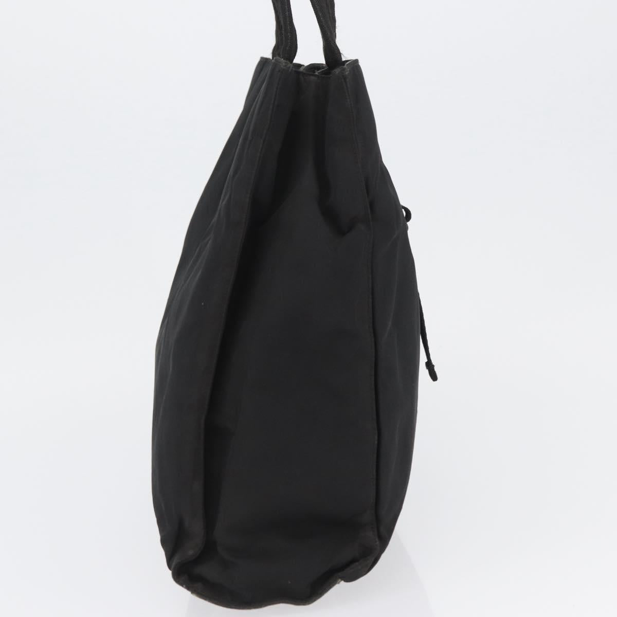 PRADA Tote Bag Nylon Black Silver Auth ka3110