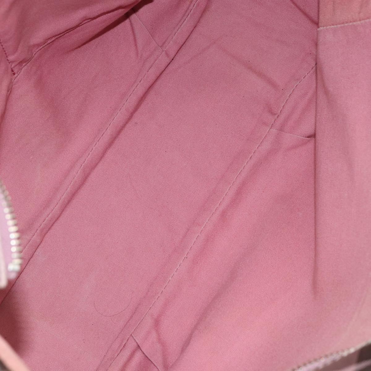 BURBERRY Nova Check Blue Label Tote Bag Nylon Silver Pink Auth ka312