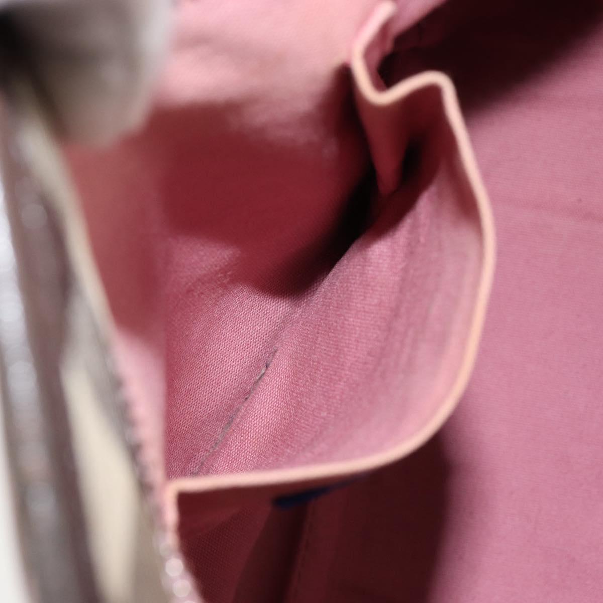 BURBERRY Nova Check Blue Label Tote Bag Nylon Silver Pink Auth ka312