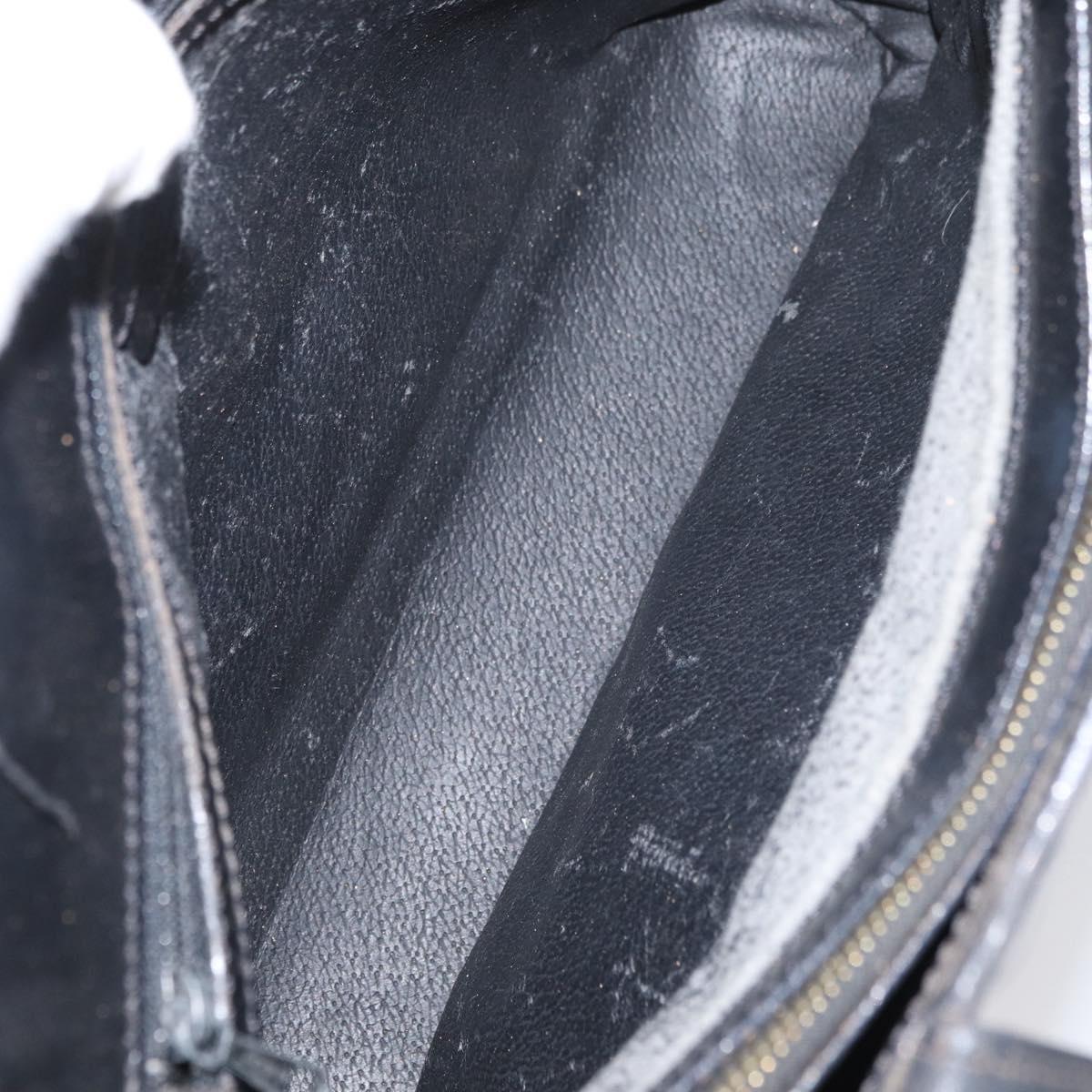 CELINE Macadam Canvas Hand Bag PVC Leather Black Gold Auth ka3121