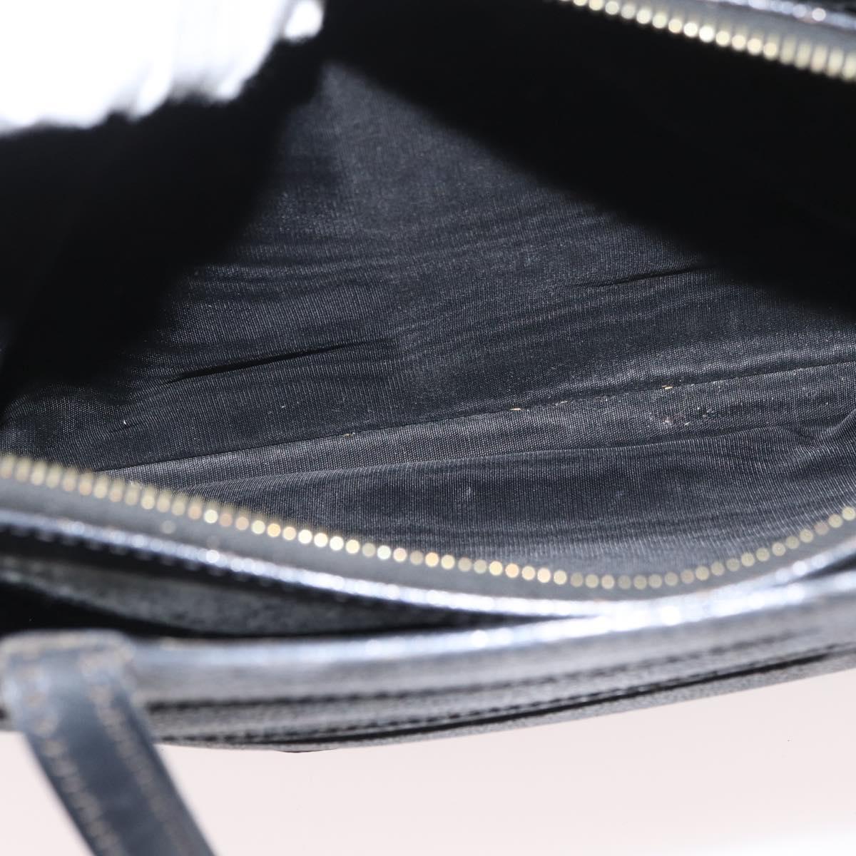 CELINE Macadam Canvas Hand Bag PVC Leather Black Gold Auth ka3121
