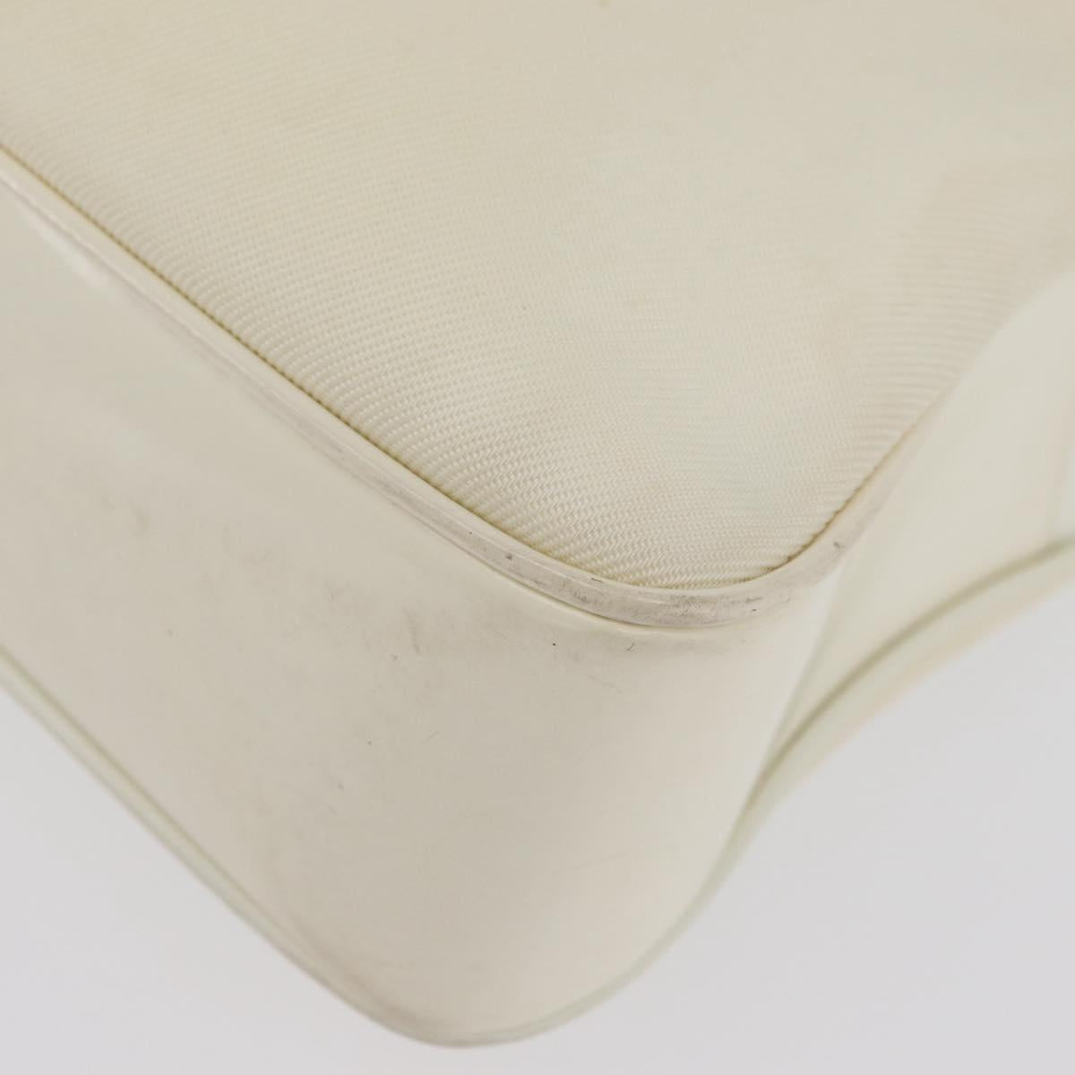 GUCCI Hand Bag Nylon 2way Silver White 000 2040 0538 Auth ka3126