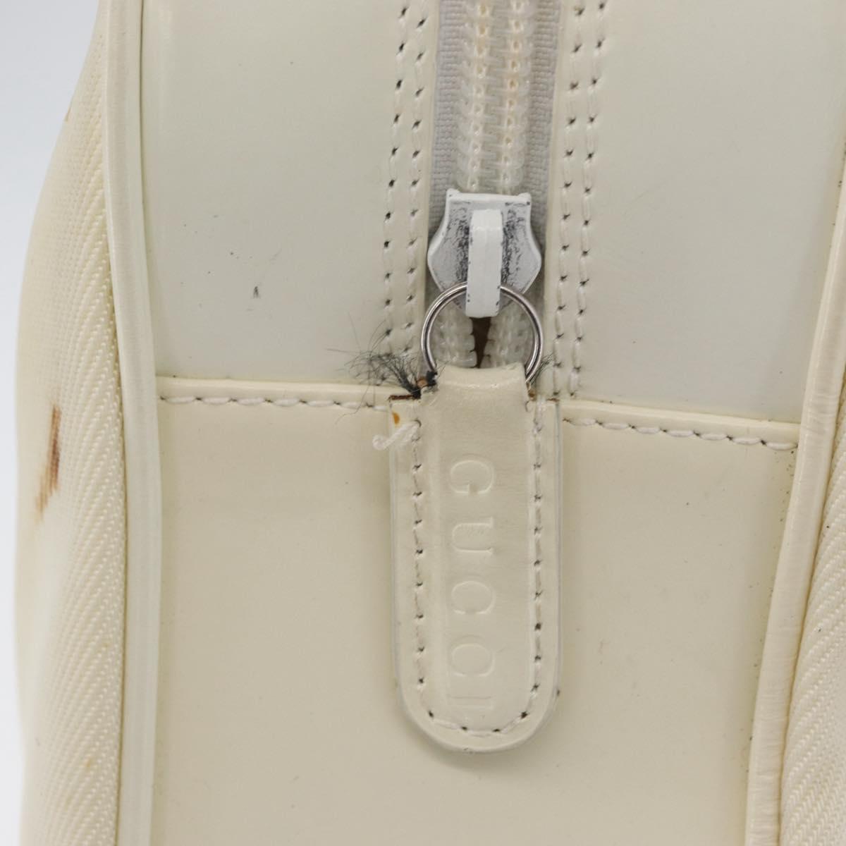 GUCCI Hand Bag Nylon 2way Silver White 000 2040 0538 Auth ka3126