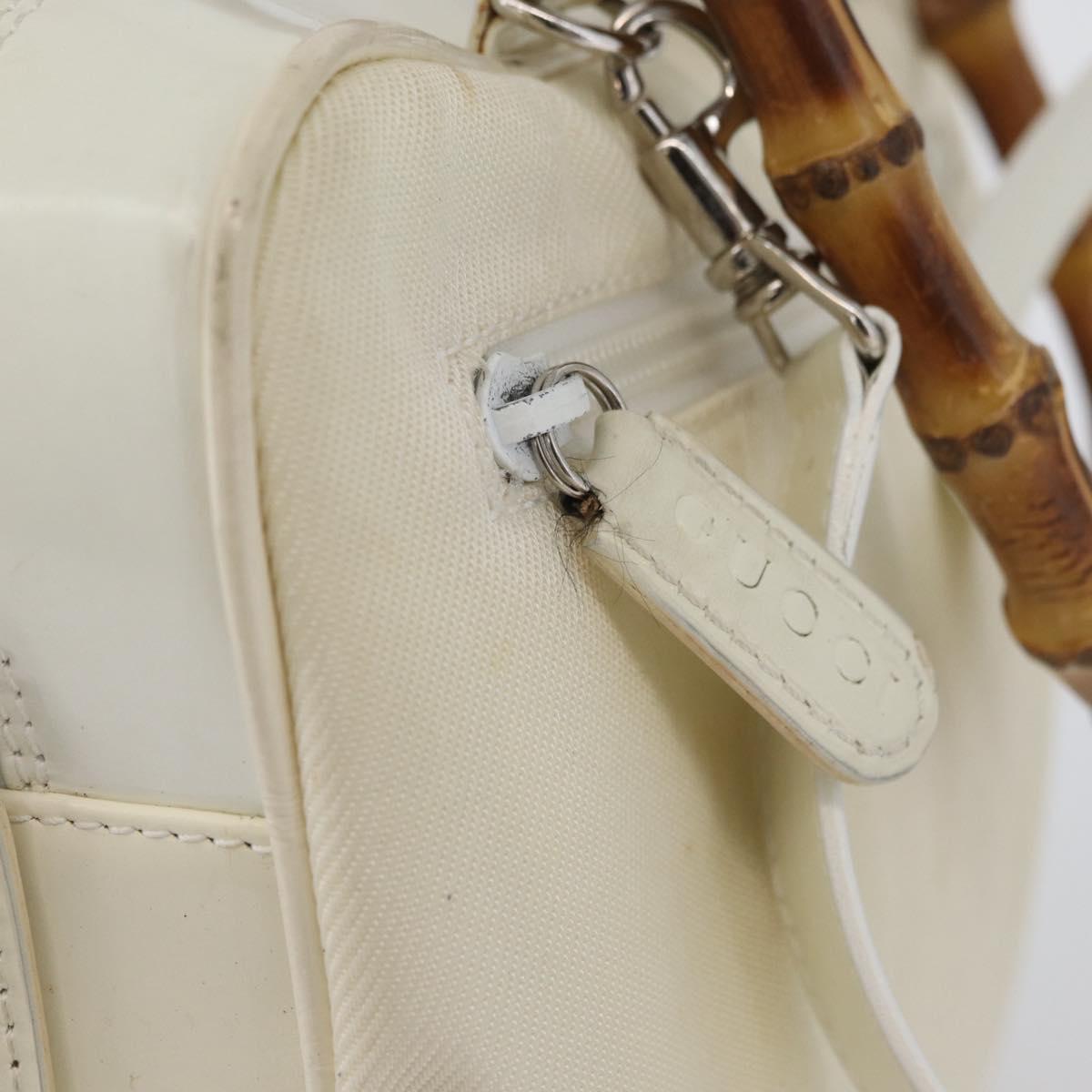 GUCCI Hand Bag Nylon 2way Silver White 000 2040 0538 Auth ka3126