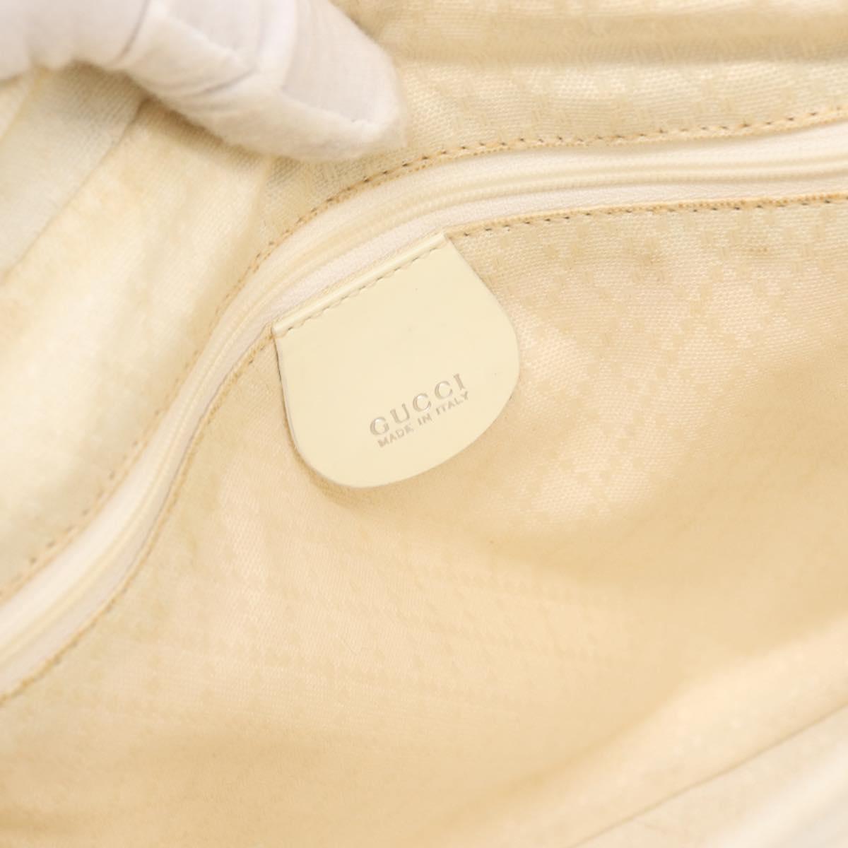 GUCCI Hand Bag Nylon 2way Silver White 000 2040 0538 Auth ka3126