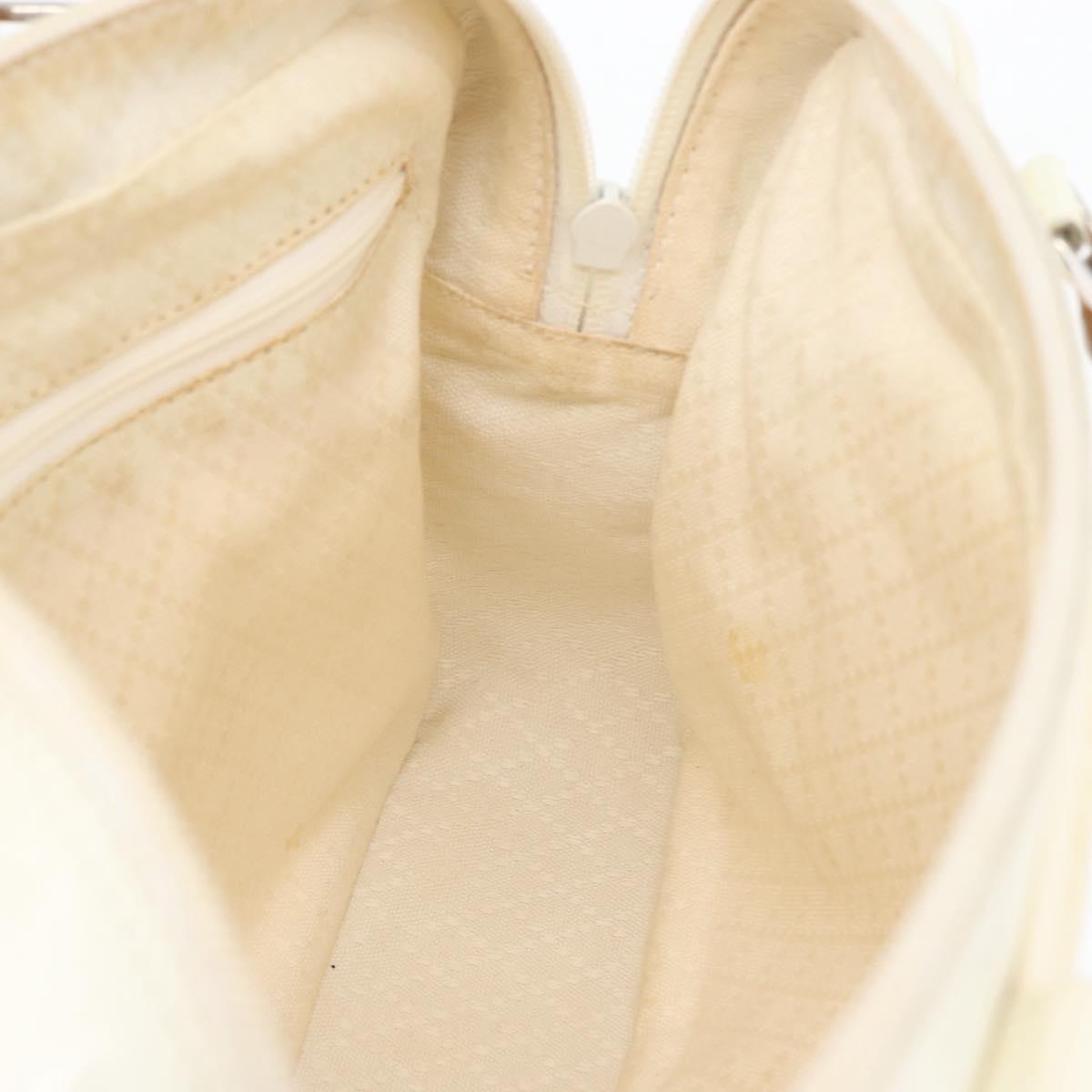 GUCCI Hand Bag Nylon 2way Silver White 000 2040 0538 Auth ka3126