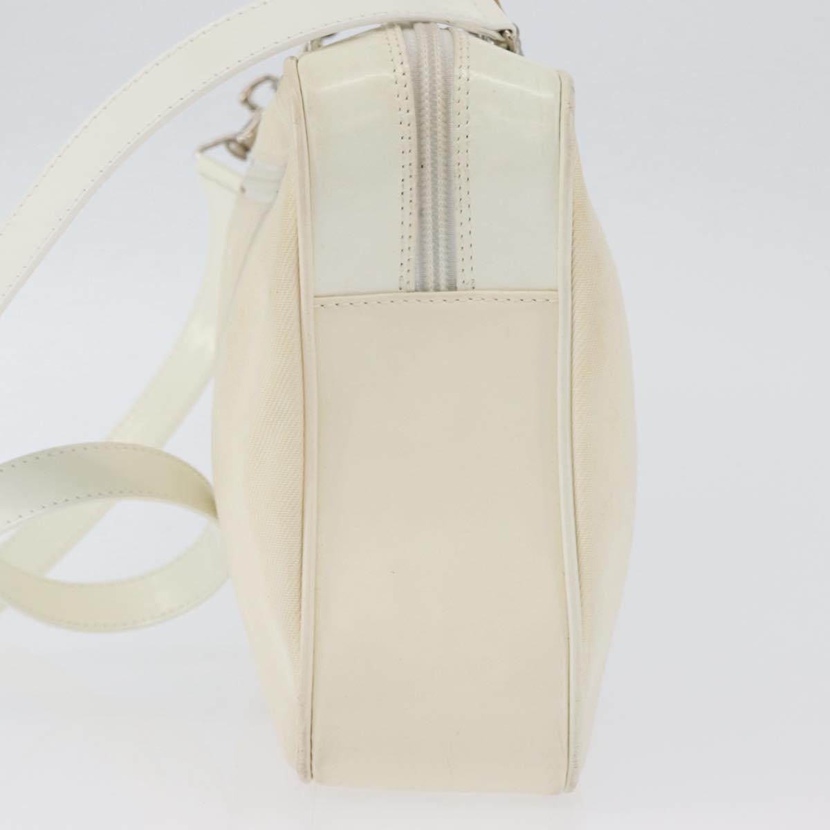 GUCCI Hand Bag Nylon 2way Silver White 000 2040 0538 Auth ka3126