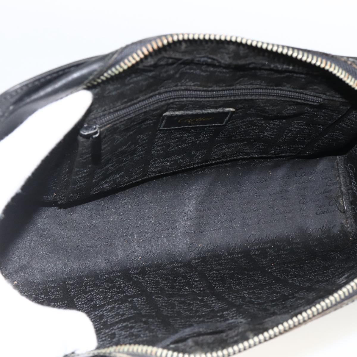 CELINE Cartier Clutch Bag Leather 3 Set Black Auth ka3131