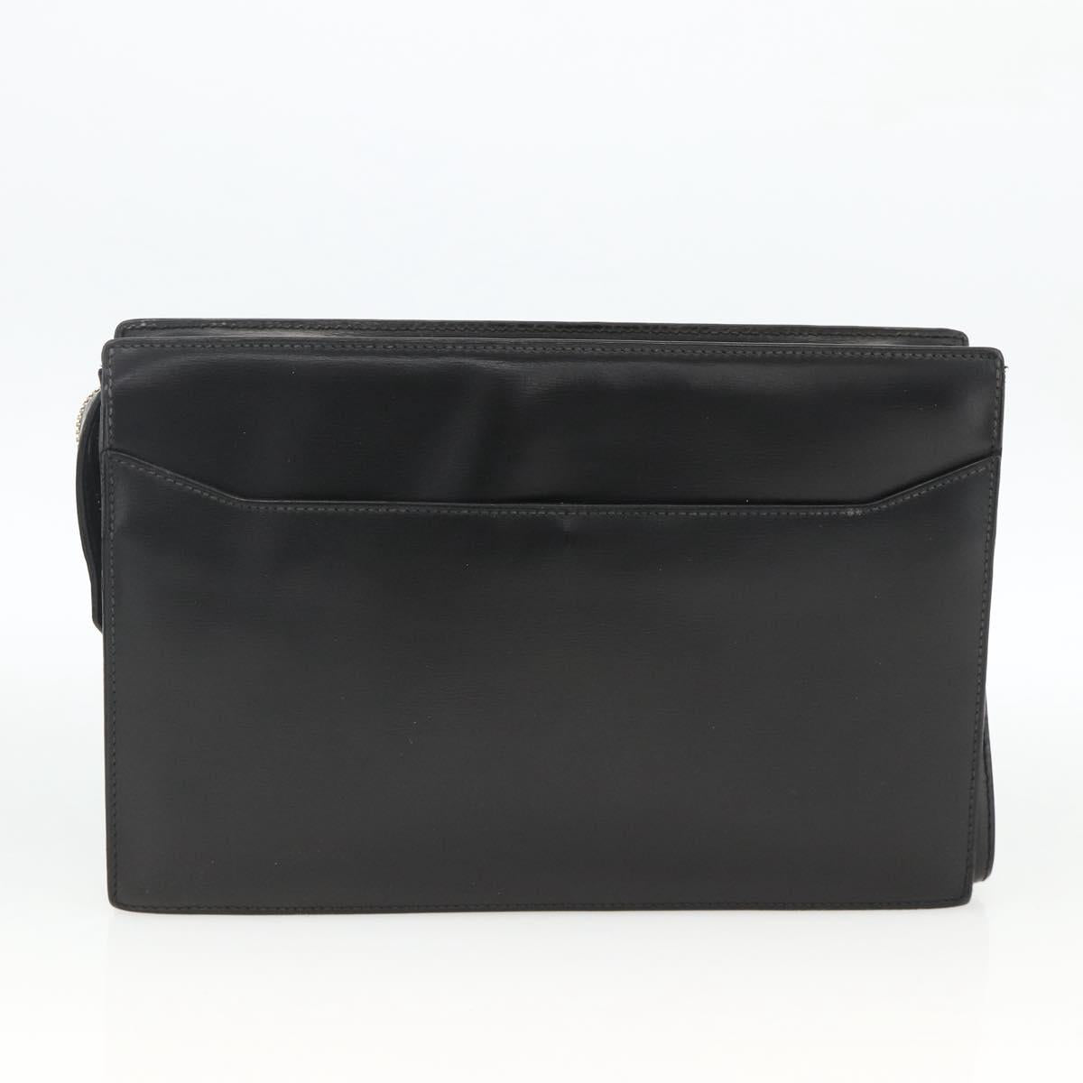 CELINE Cartier Clutch Bag Leather 3 Set Black Auth ka3131