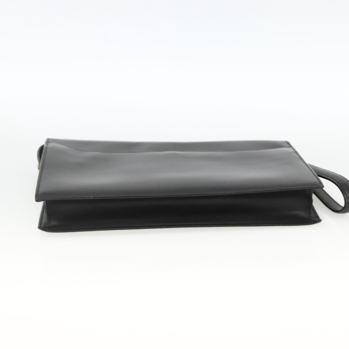 CELINE Cartier Clutch Bag Leather 3 Set Black Auth ka3131