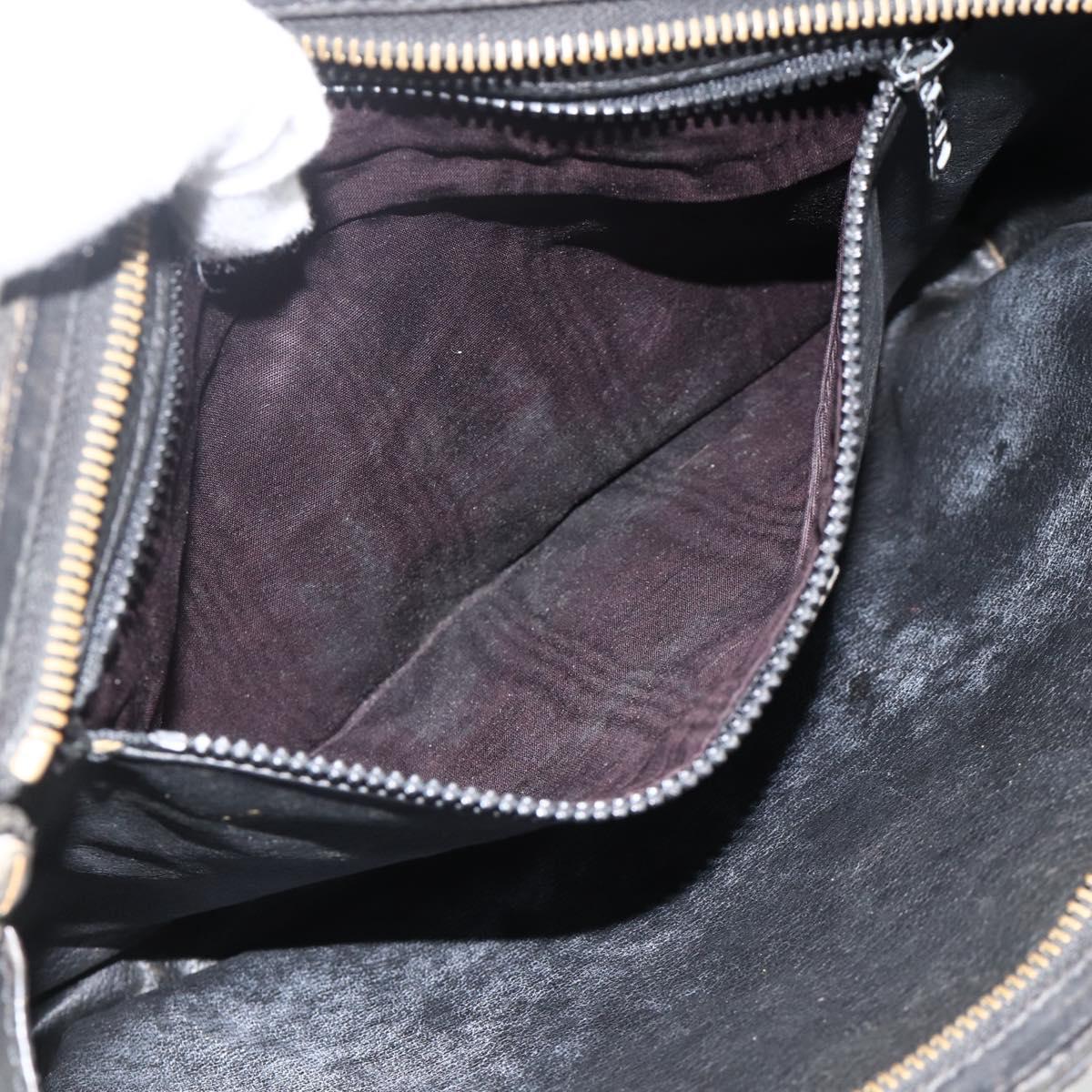 CELINE Cartier Clutch Bag Leather 3 Set Black Auth ka3131