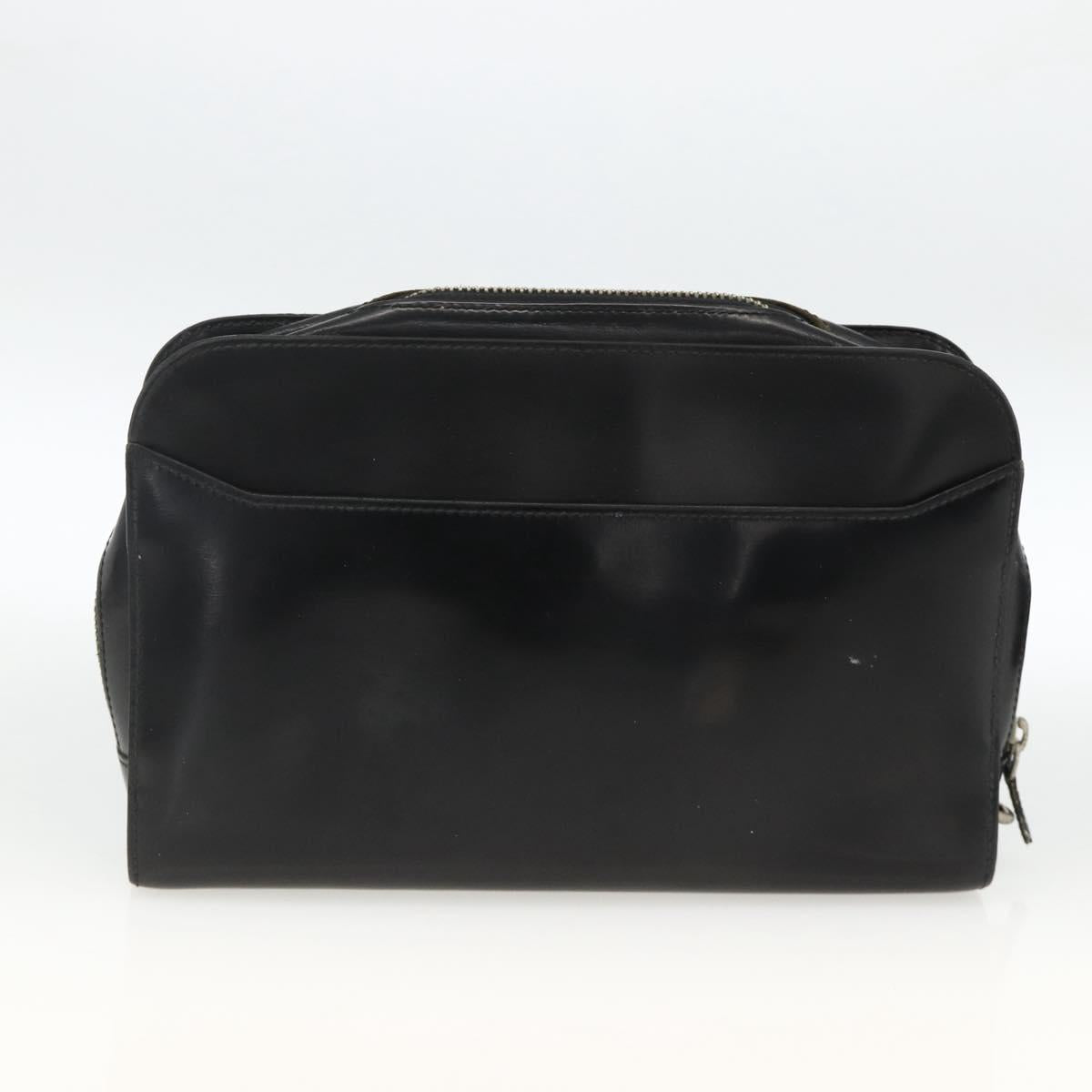 CELINE Cartier Clutch Bag Leather 3 Set Black Auth ka3131