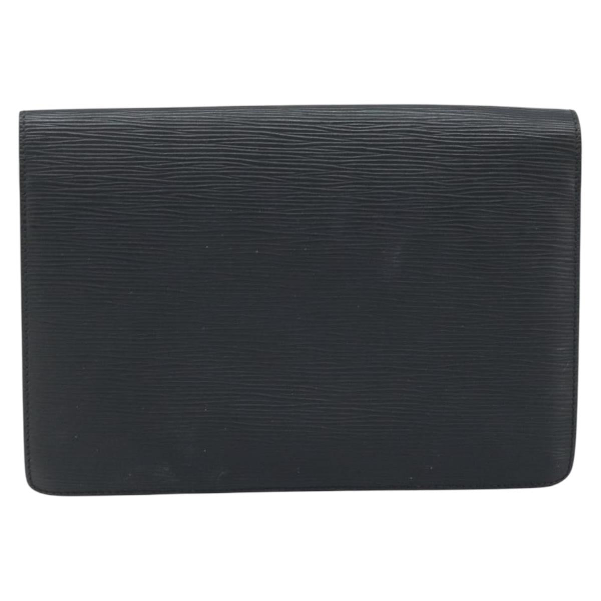 LOUIS VUITTON Epi Serie Dragonne Clutch Bag Black Noir M52612 LV Auth ka3132