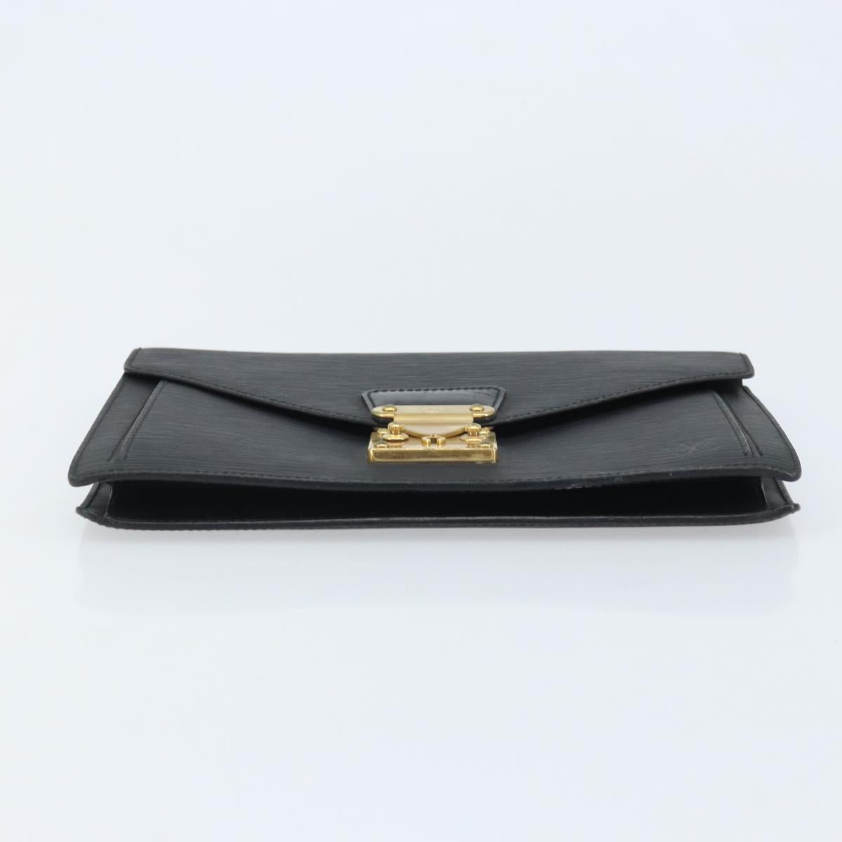LOUIS VUITTON Epi Serie Dragonne Clutch Bag Black Noir M52612 LV Auth ka3132
