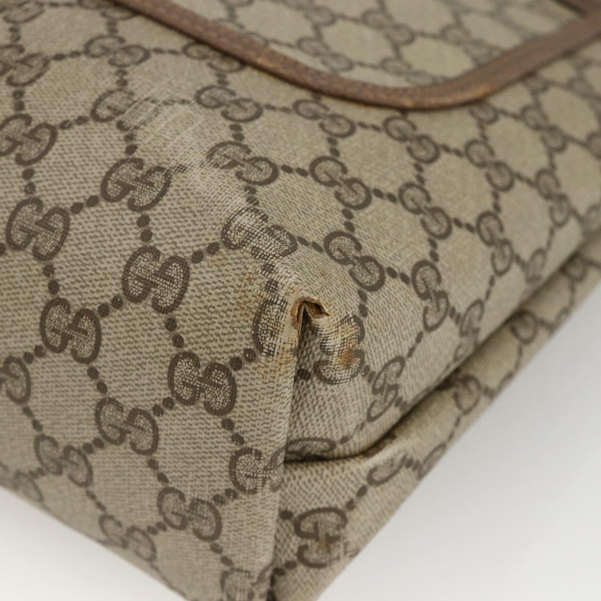 GUCCI GG Supreme Web Sherry Line Tote Bag PVC Beige Red 39 02 003 Auth ka3135