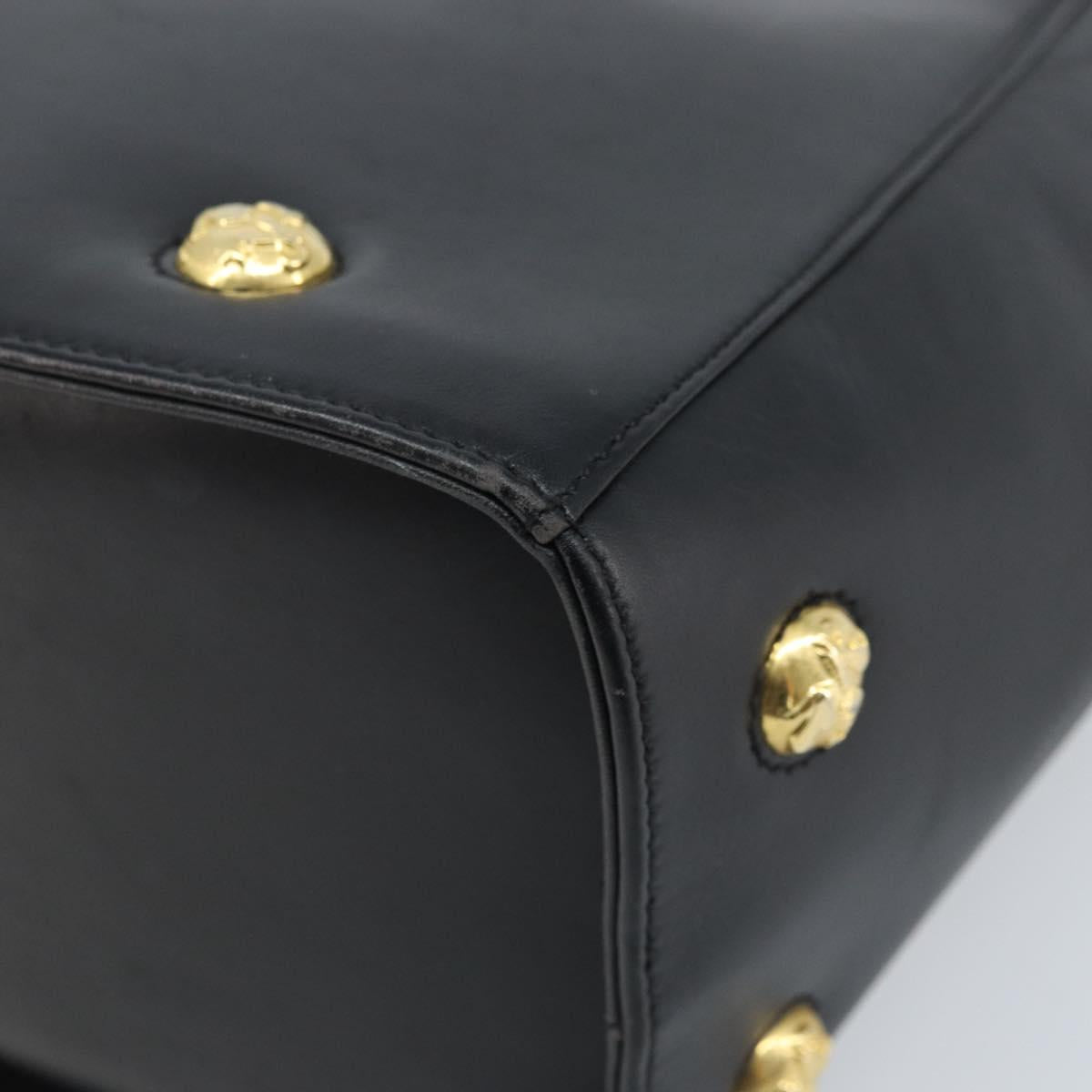 Salvatore Ferragamo Shoulder Bag Leather Black Gold Auth ka3137A