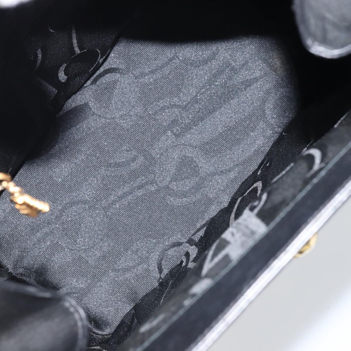 Salvatore Ferragamo Shoulder Bag Leather Black Gold Auth ka3137A