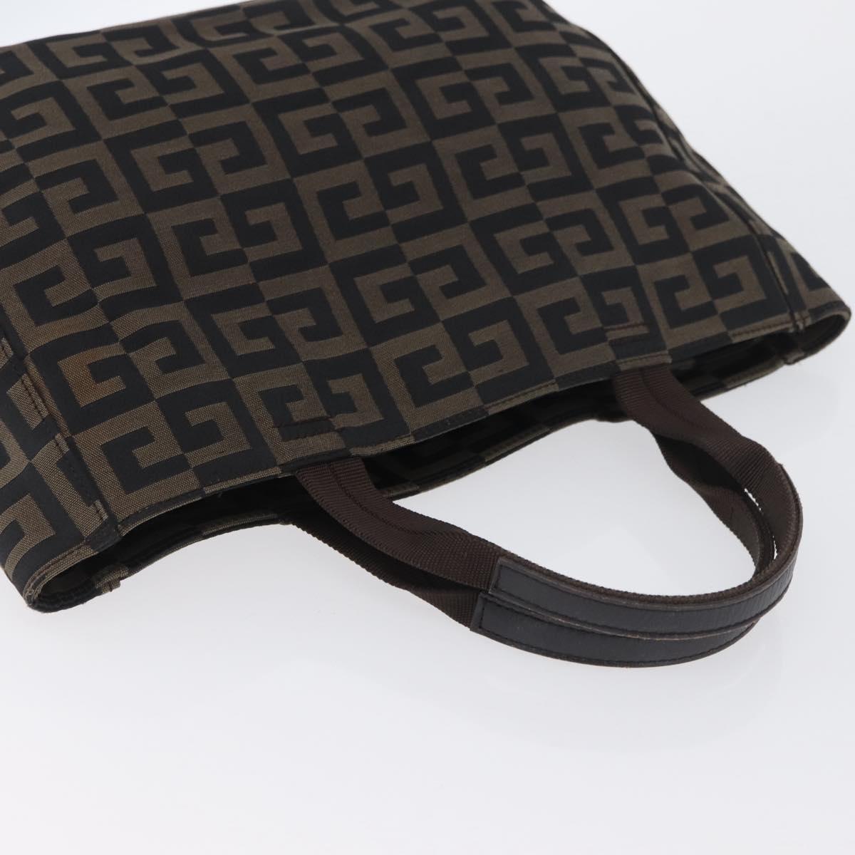GIVENCHY Hand Bag Canvas Black Brown Auth ka3138