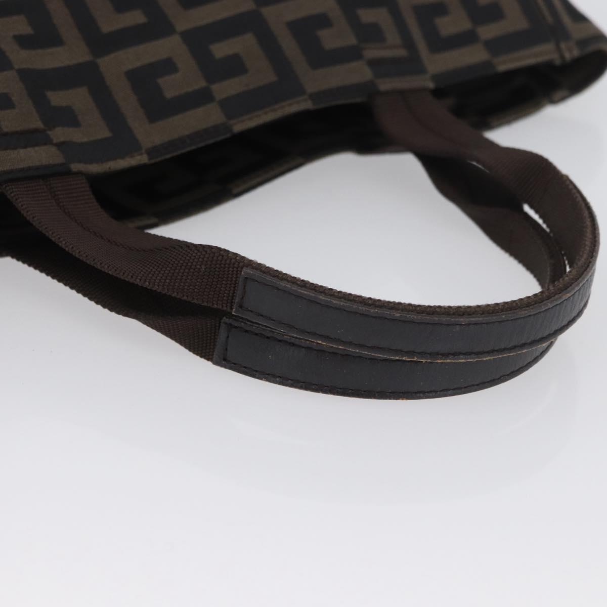 GIVENCHY Hand Bag Canvas Black Brown Auth ka3138