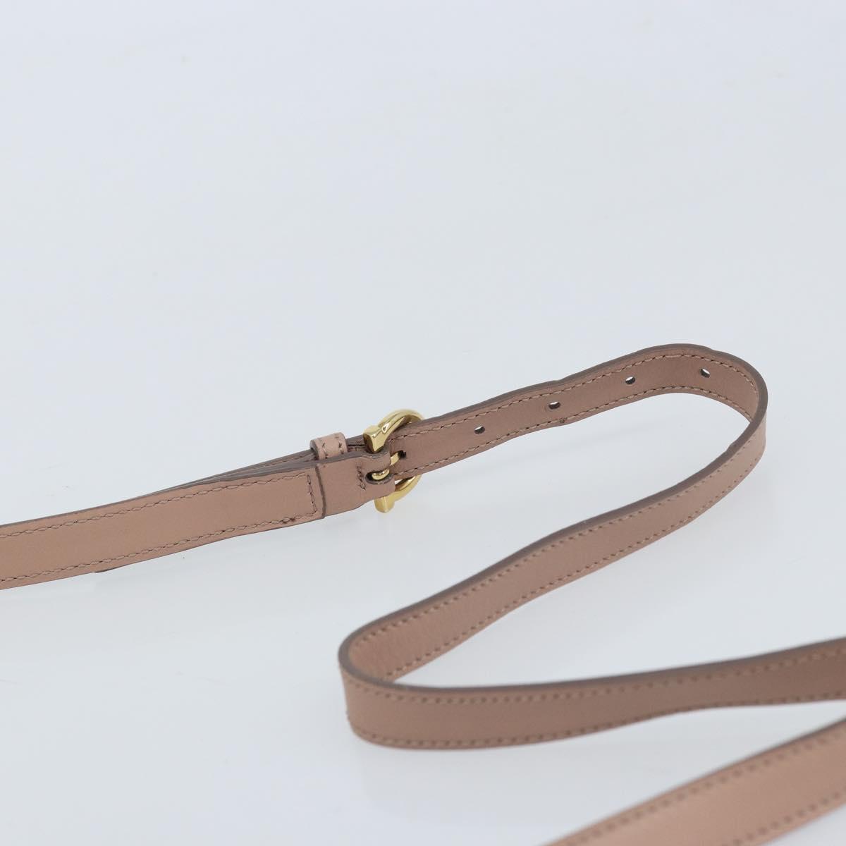Salvatore Ferragamo Gancini Hand Bag Leather 2way Beige Gold Auth ka3143A