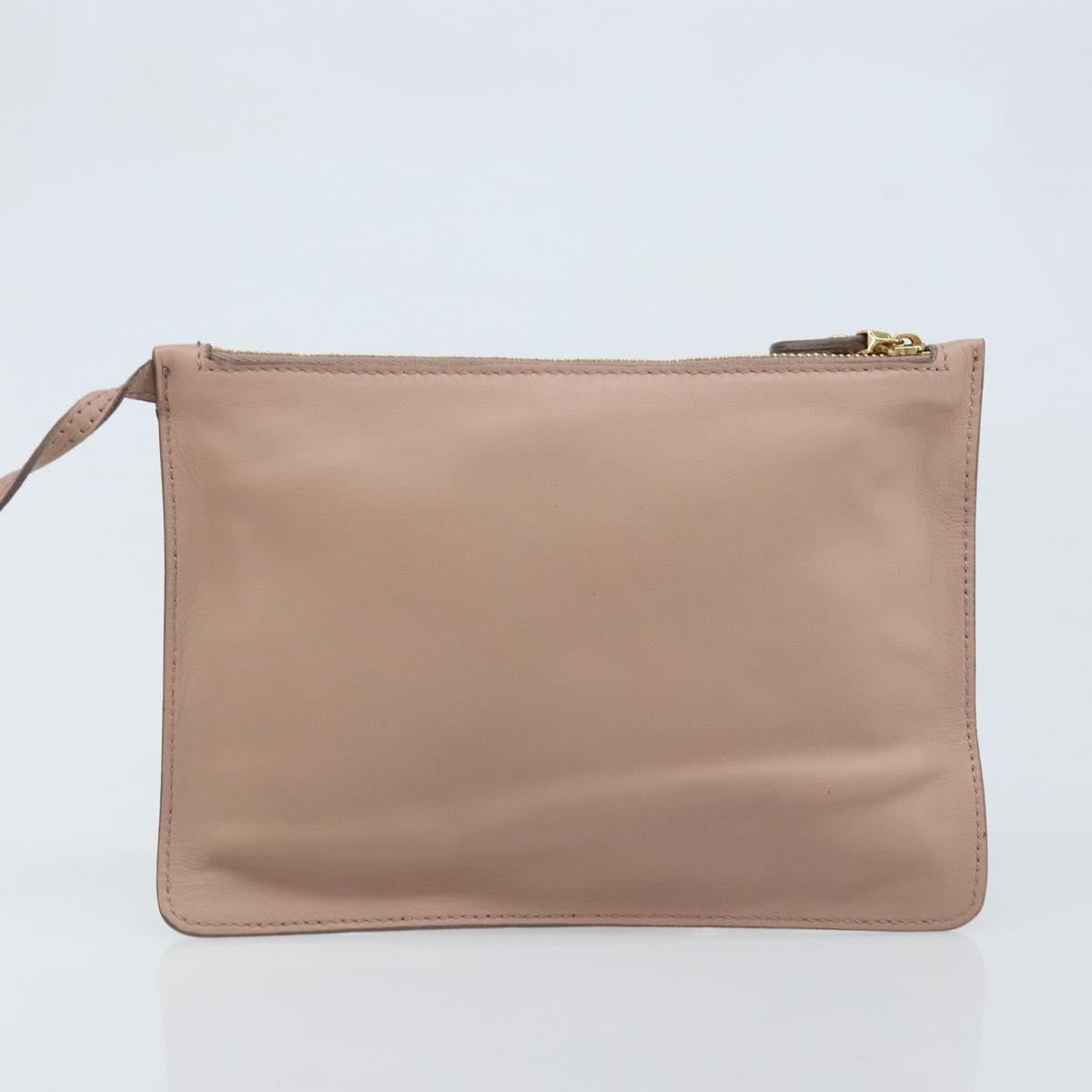 Salvatore Ferragamo Gancini Hand Bag Leather 2way Beige Gold Auth ka3143A