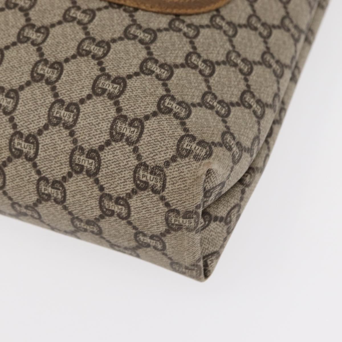 GUCCI GG Plus Supreme Web Sherry Line Tote Bag PVC Beige Red Green Auth ka315