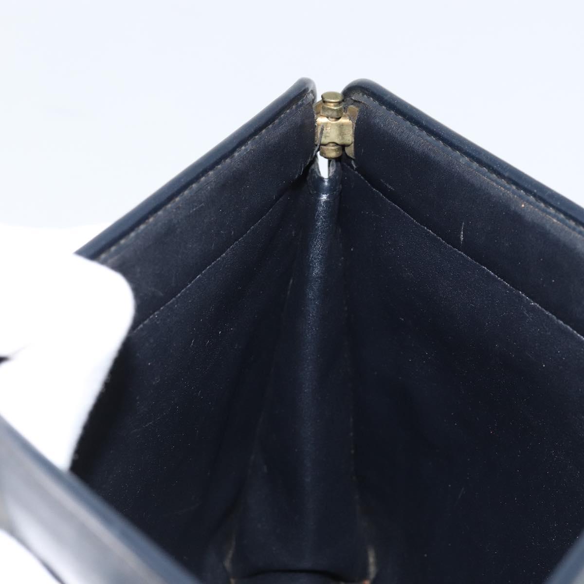 Christian Dior Trotter Canvas Clutch Bag Navy Gold Auth ka3155