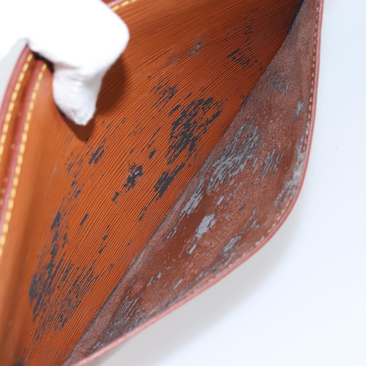 LOUIS VUITTON Epi Pochette Homme Bag Brown Zipangu Gold M52528 LV Auth ka3156