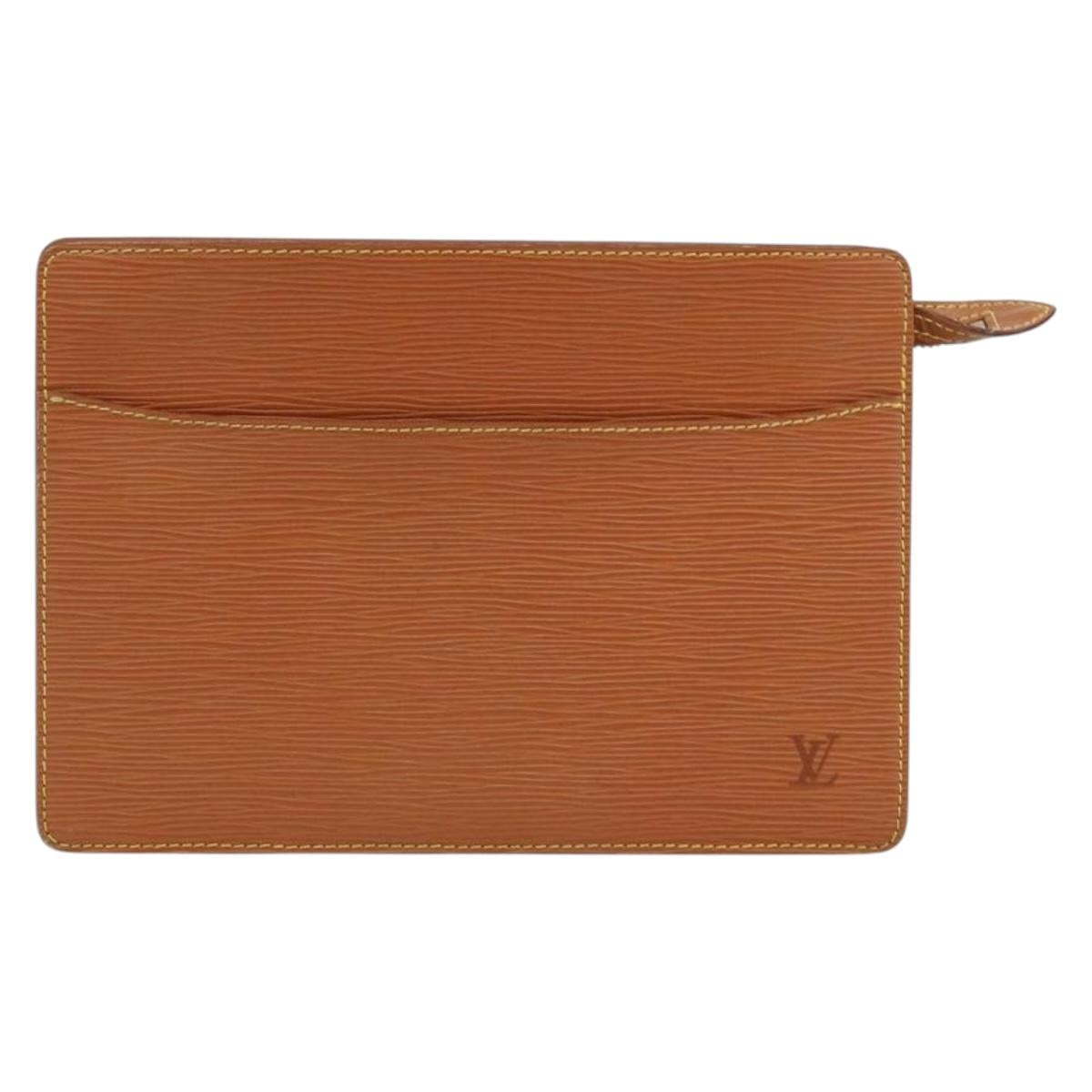 LOUIS VUITTON Epi Pochette Homme Bag Brown Zipangu Gold M52528 LV Auth ka3156